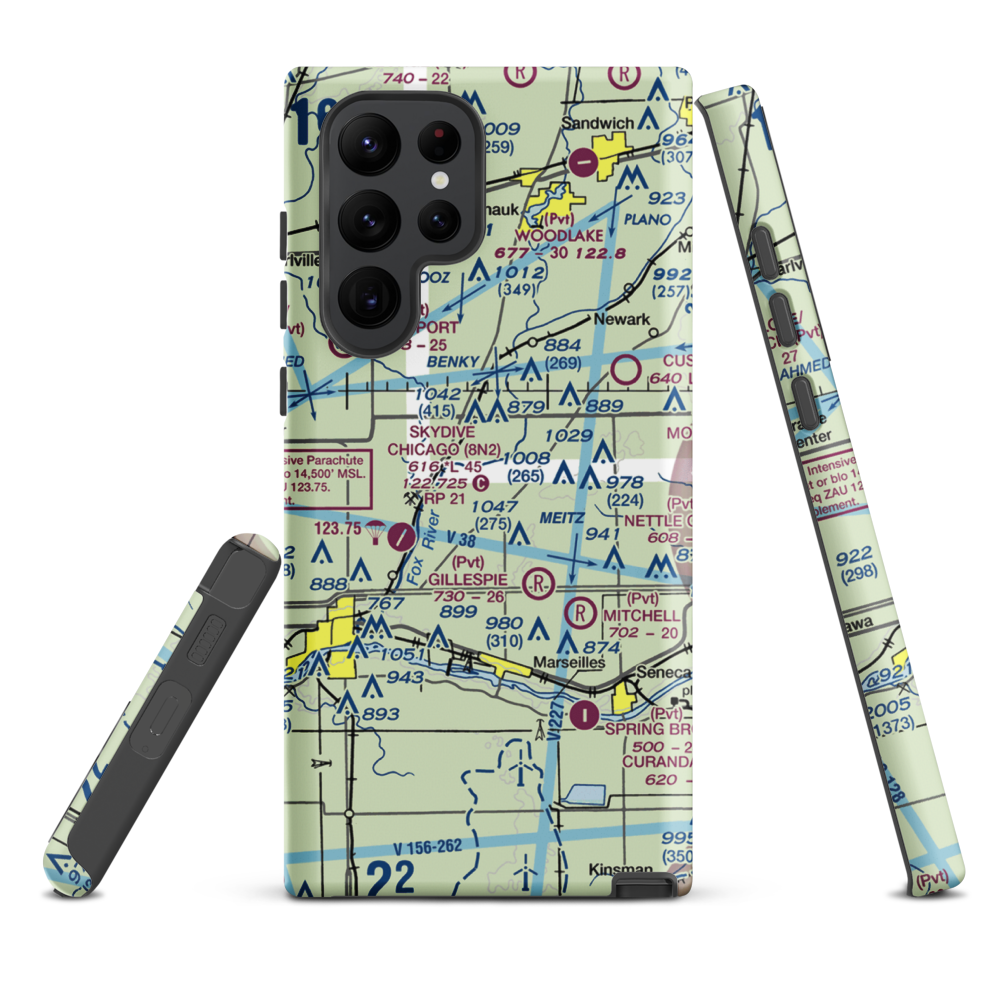 Jim Wehrli Memorial Airport (34IS) VFR Sectional Samsung Phone Case Samsung Galaxy S22 Ultra model shown