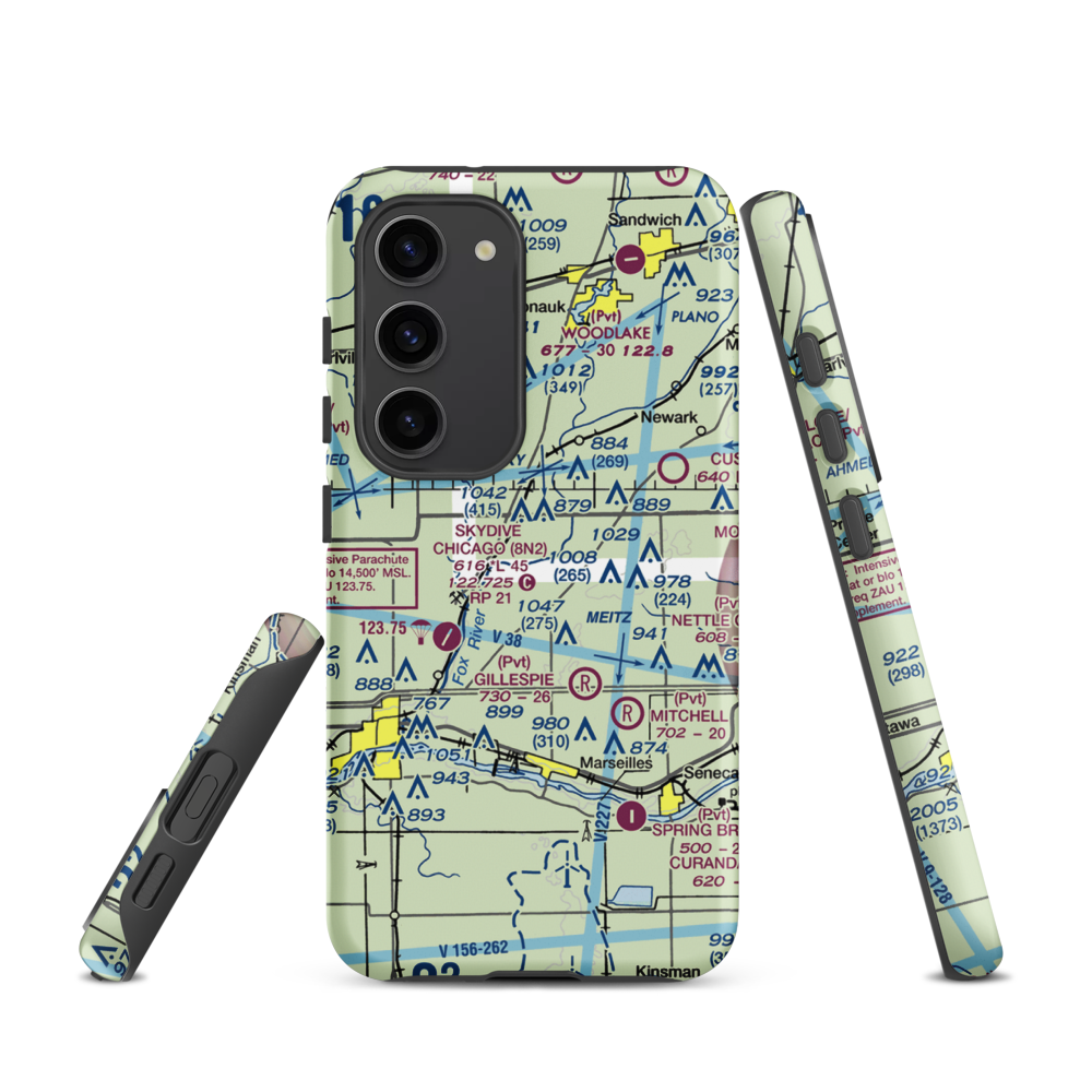 Jim Wehrli Memorial Airport (34IS) VFR Sectional Samsung Phone Case Samsung Galaxy S23 model shown