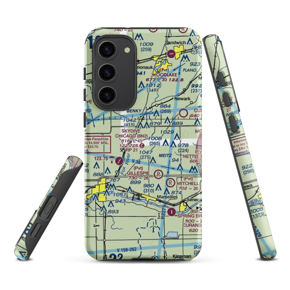 Jim Wehrli Memorial Airport (34IS) VFR Sectional Samsung Phone Case Samsung Galaxy S23 Plus model shown