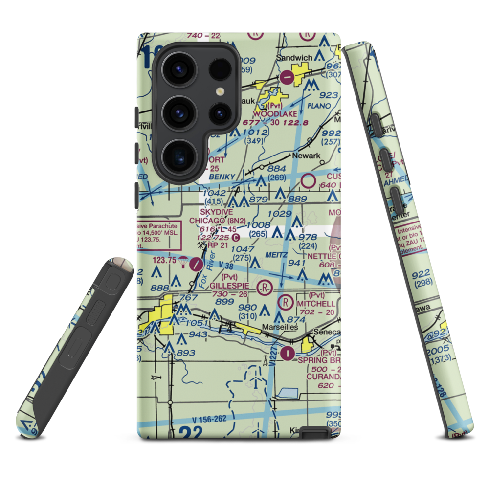 Jim Wehrli Memorial Airport (34IS) VFR Sectional Samsung Phone Case Samsung Galaxy S23 Ultra model shown