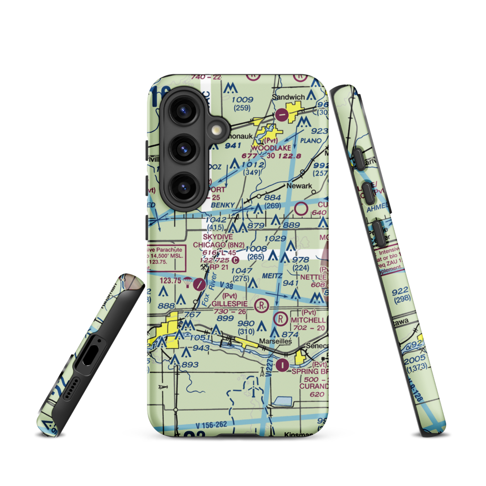 Jim Wehrli Memorial Airport (34IS) VFR Sectional Samsung Phone Case Samsung Galaxy S24 model shown