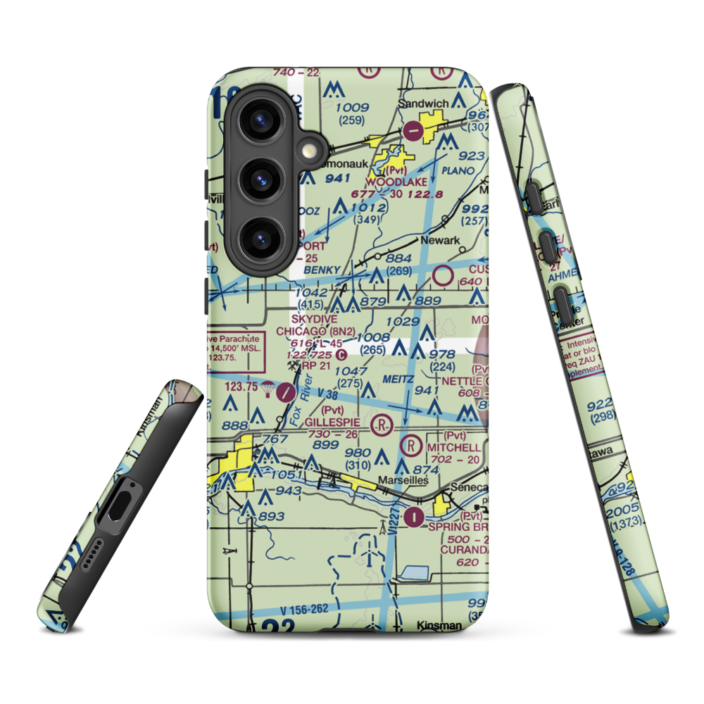 Jim Wehrli Memorial Airport (34IS) VFR Sectional Samsung Phone Case Samsung Galaxy S24 Plus model shown