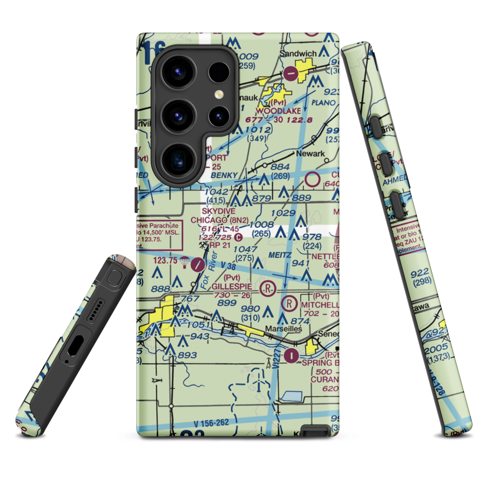 Jim Wehrli Memorial Airport (34IS) VFR Sectional Samsung Phone Case Samsung Galaxy S24 Ultra model shown