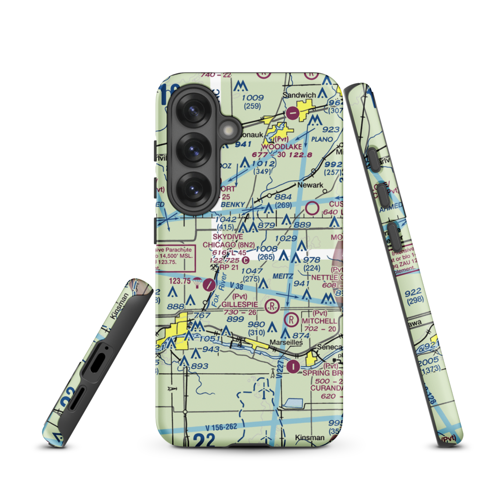 Jim Wehrli Memorial Airport (34IS) VFR Sectional Samsung Phone Case Samsung Galaxy S25 model shown