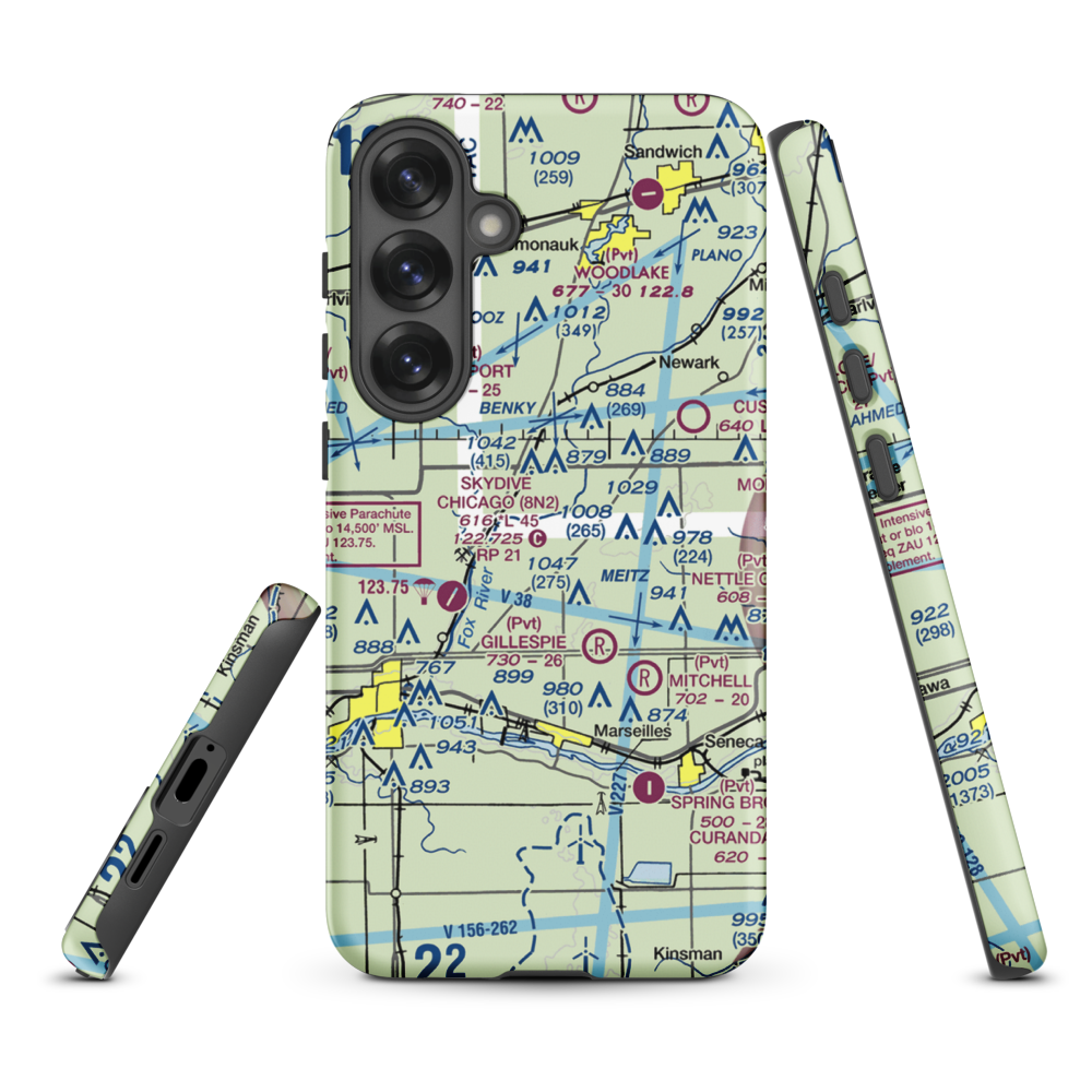 Jim Wehrli Memorial Airport (34IS) VFR Sectional Samsung Phone Case Samsung Galaxy S25 Plus model shown