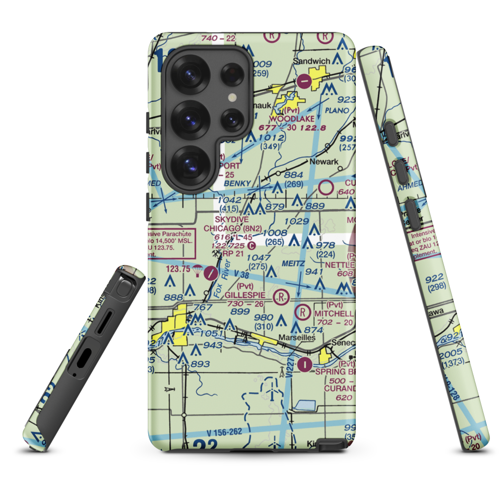 Jim Wehrli Memorial Airport (34IS) VFR Sectional Samsung Phone Case Samsung Galaxy S25 Ultra model shown