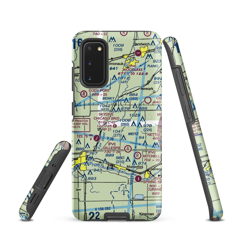 Jim Wehrli Memorial Airport (34IS) VFR Sectional Samsung Phone Case Samsung Galaxy S20 model shown