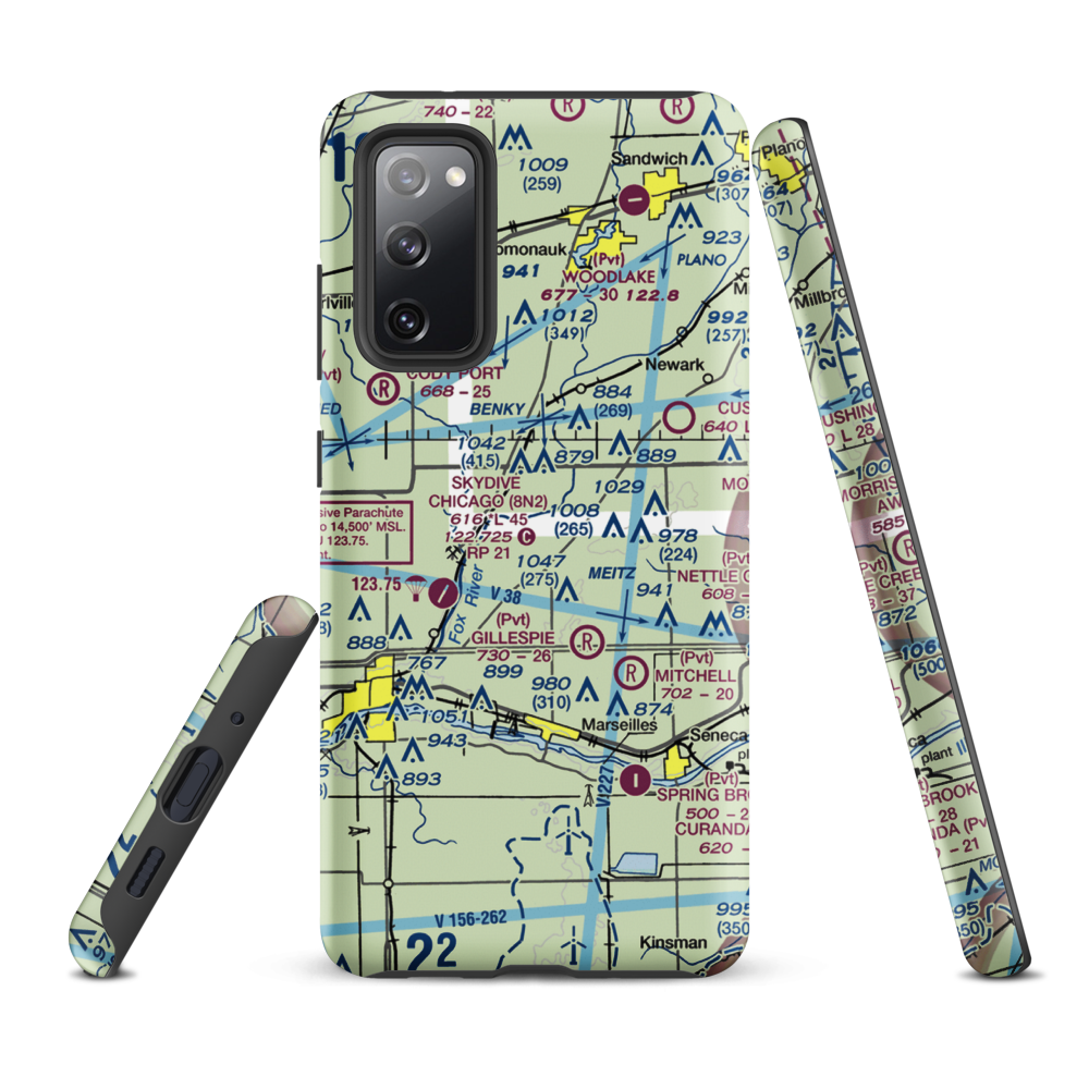 Jim Wehrli Memorial Airport (34IS) VFR Sectional Samsung Phone Case Samsung Galaxy S20 FE model shown