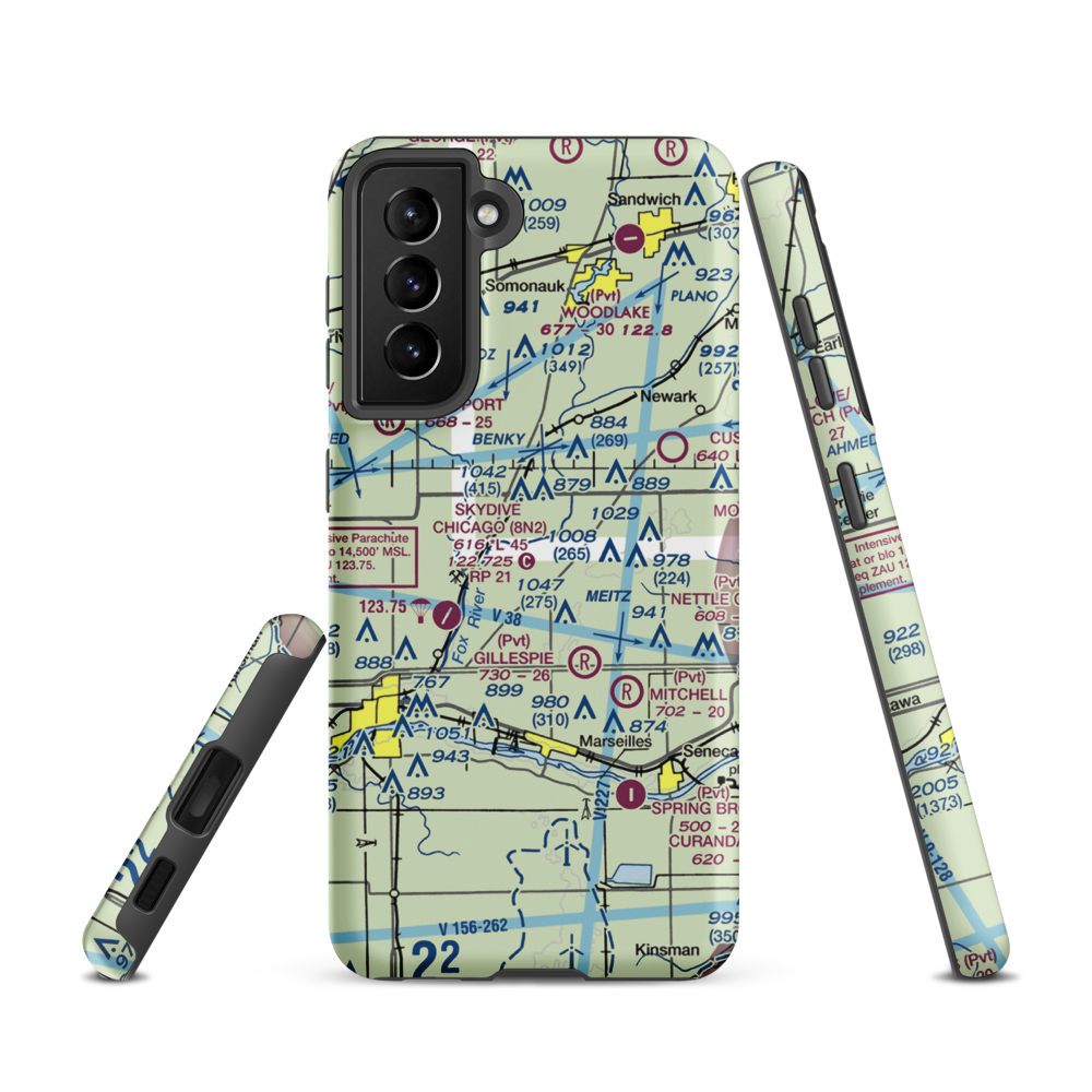Jim Wehrli Memorial Airport (34IS) VFR Sectional Samsung Phone Case Samsung Galaxy S21 model shown