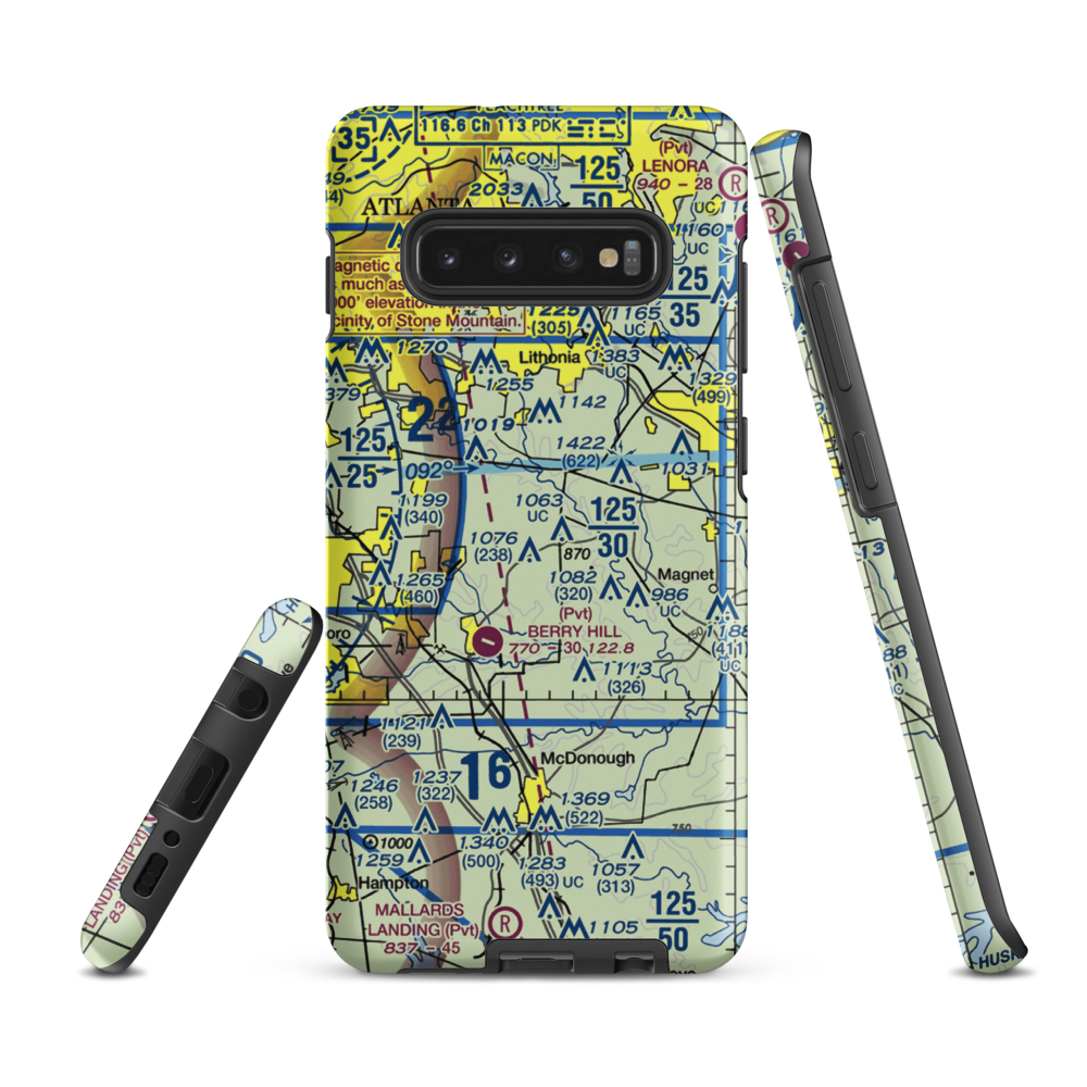 Jim's Private Airport (US-0086) VFR Sectional Samsung Phone Case Samsung Galaxy S10 Plus model shown