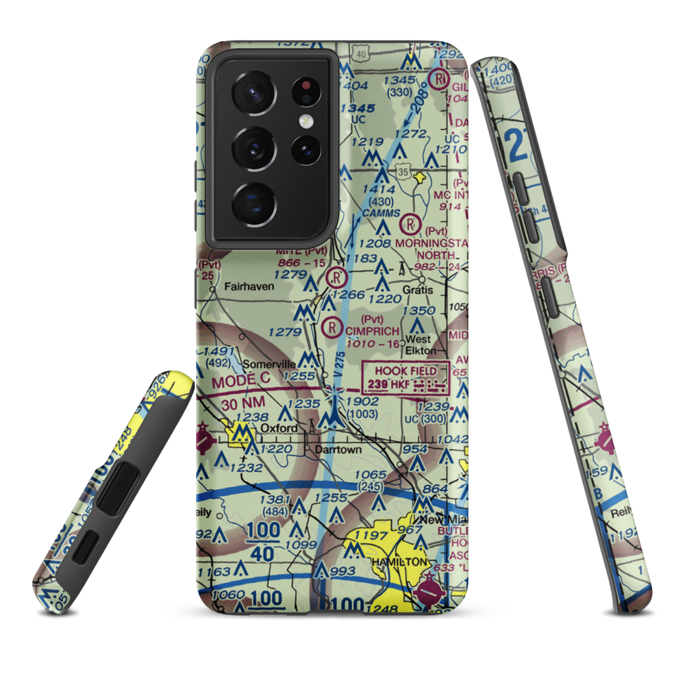 Joe Cimprich Airport (90OI) VFR Sectional Samsung Phone Case Samsung Galaxy S21 Ultra model shown