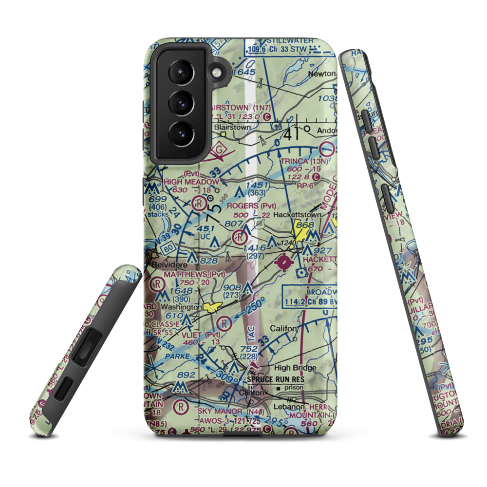 John E. Rogers Airport (NJ65) VFR Sectional Samsung Phone Case Samsung Galaxy S21 Plus model shown
