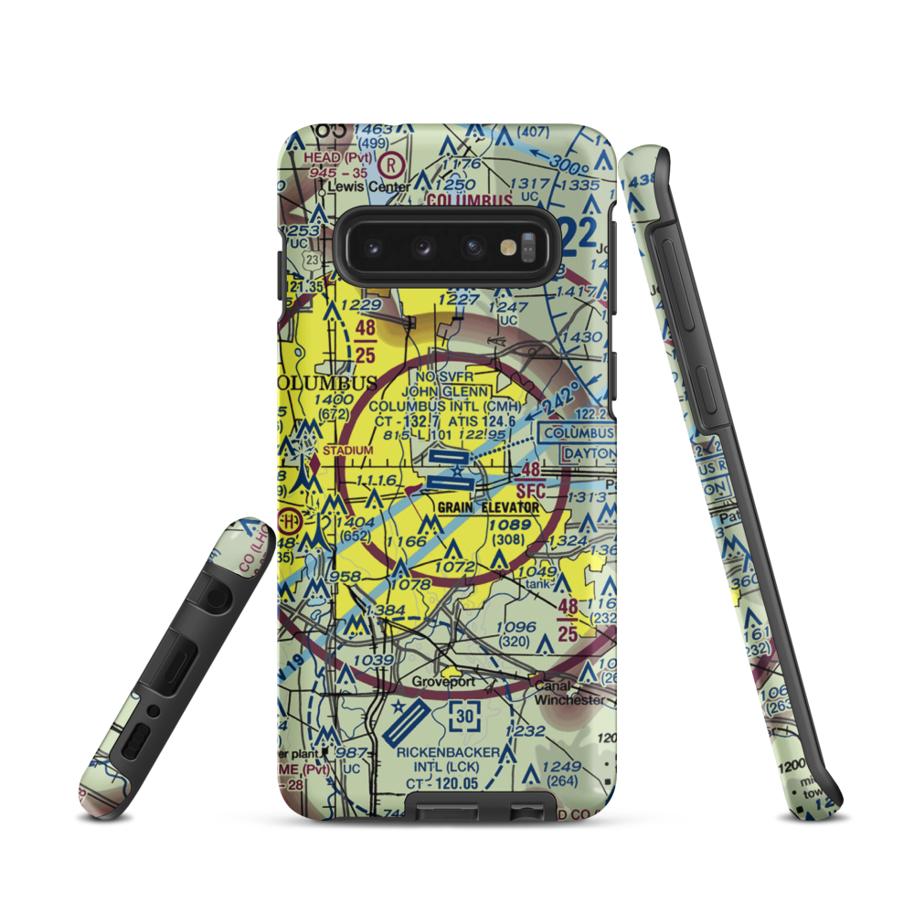John Glenn Columbus International Airport (CMH) VFR Sectional Samsung Phone Case Samsung Galaxy S10 model shown