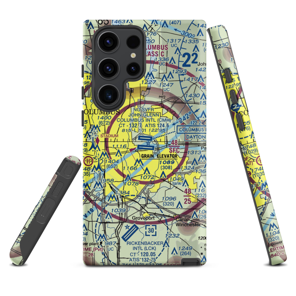 John Glenn Columbus International Airport (CMH) VFR Sectional Samsung Phone Case Samsung Galaxy S23 Ultra model shown