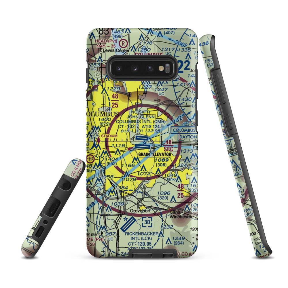 John Glenn Columbus International Airport (CMH) VFR Sectional Samsung Phone Case Samsung Galaxy S10 Plus model shown