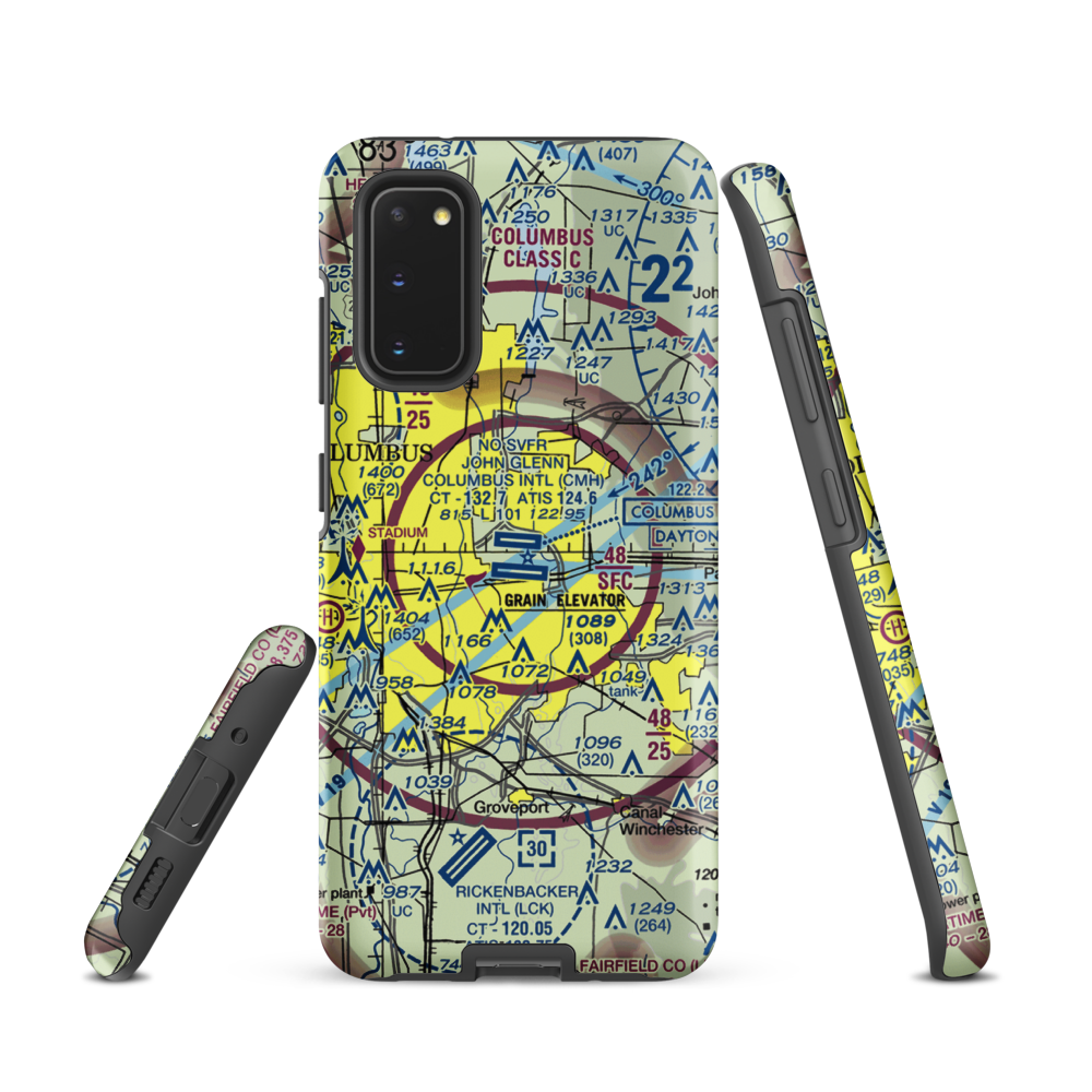 John Glenn Columbus International Airport (CMH) VFR Sectional Samsung Phone Case Samsung Galaxy S20 model shown
