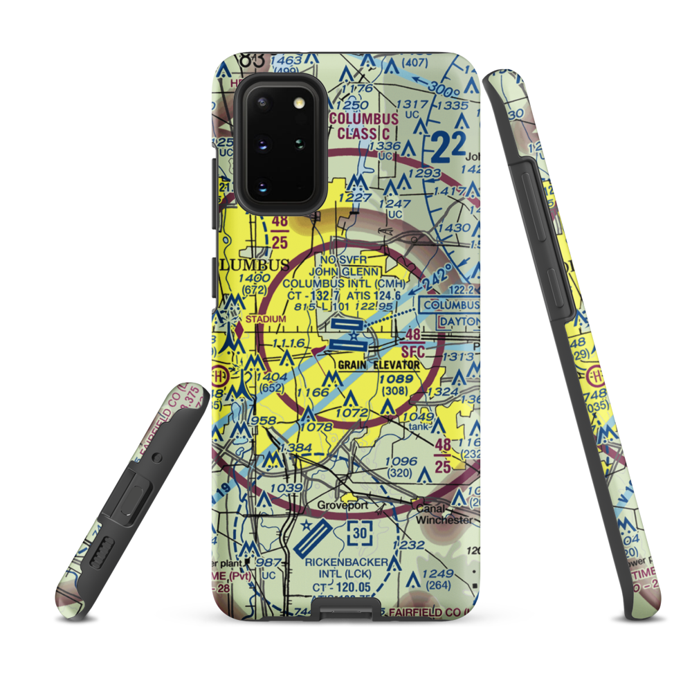 John Glenn Columbus International Airport (CMH) VFR Sectional Samsung Phone Case Samsung Galaxy S20 Plus model shown