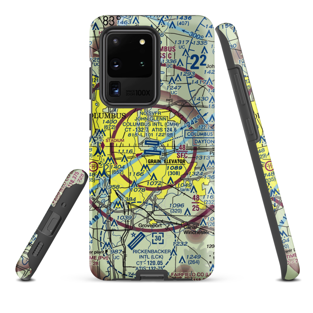 John Glenn Columbus International Airport (CMH) VFR Sectional Samsung Phone Case Samsung Galaxy S20 Ultra model shown