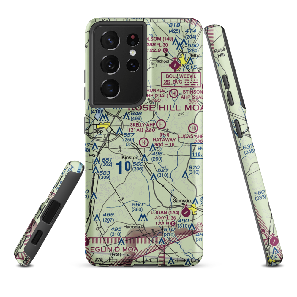 John H Hataway Airport (5AL7) VFR Sectional Samsung Phone Case Samsung Galaxy S21 Ultra model shown