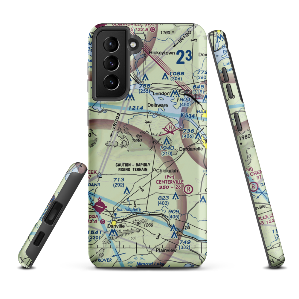John Harris Field (AR05) VFR Sectional Samsung Phone Case Samsung Galaxy S21 Plus model shown