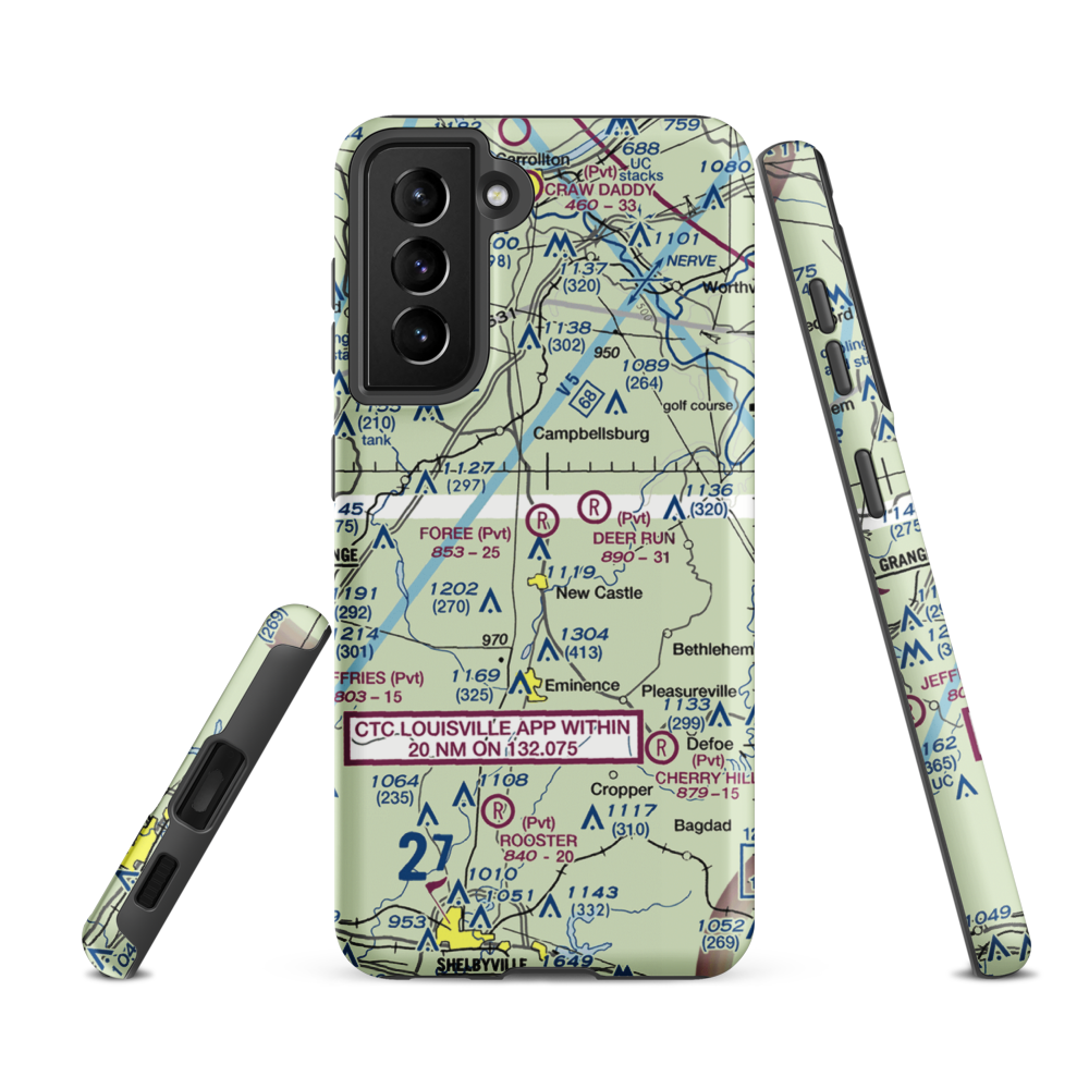 John M. Foree Airport (12KY) VFR Sectional Samsung Phone Case Samsung Galaxy S21 FE model shown