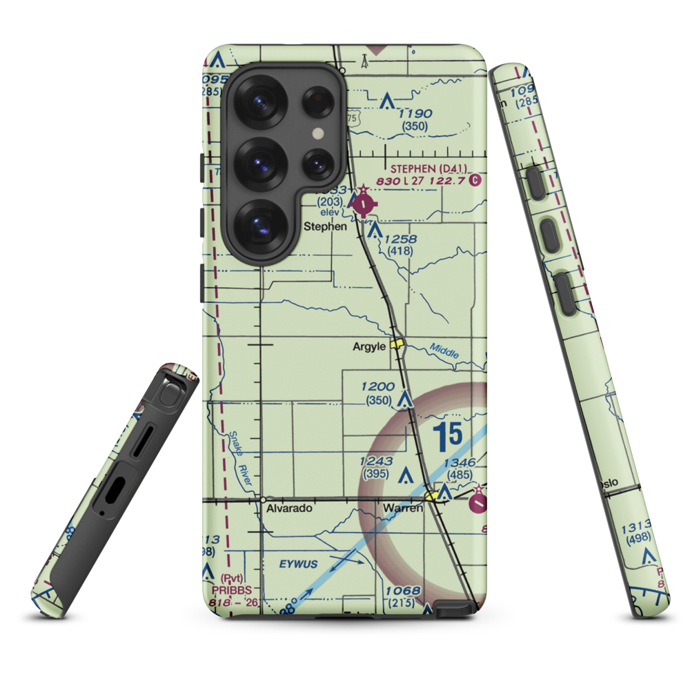 Johnson Airport (7MN6) VFR Sectional Samsung Phone Case Samsung Galaxy S25 Ultra model shown