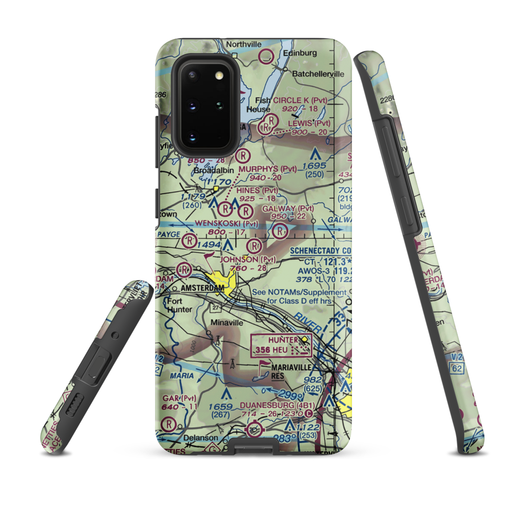 Johnson Airport (NY50) VFR Sectional Samsung Phone Case Samsung Galaxy S20 Plus model shown