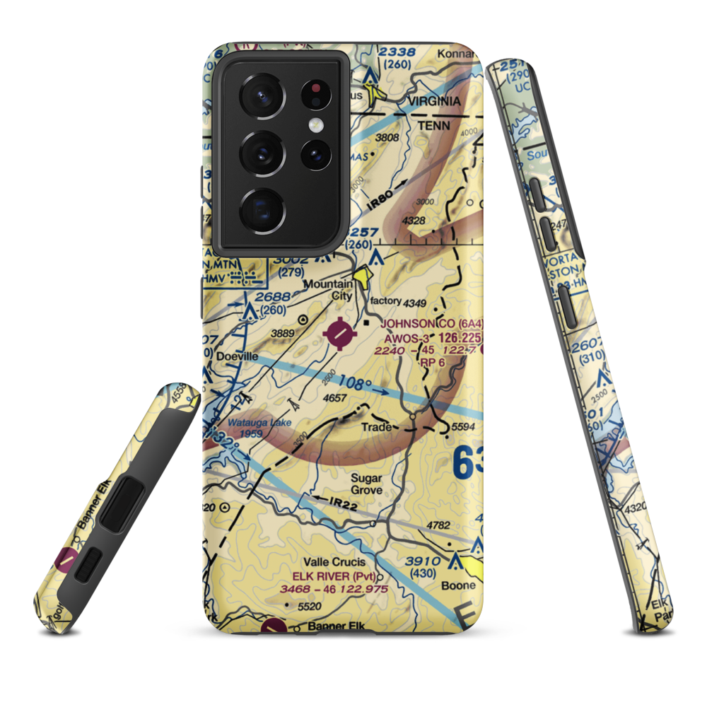 Johnson County Airport (6A4) VFR Sectional Samsung Phone Case Samsung Galaxy S21 Plus model shown