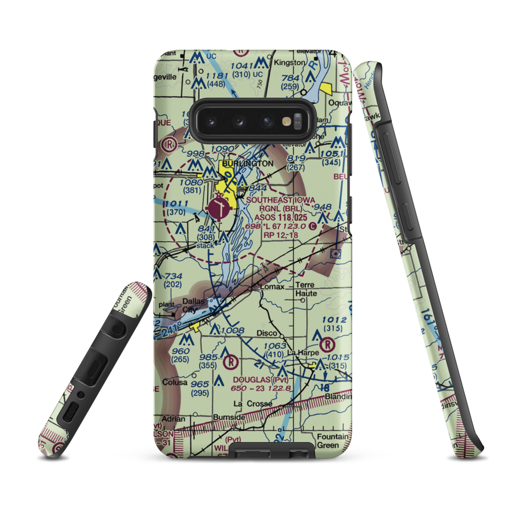 Johnson Farm Airport (22IS) VFR Sectional Samsung Phone Case Samsung Galaxy S10 Plus model shown