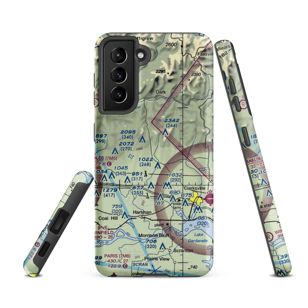 Johnson Farm Lines Airport (US-0014) VFR Sectional Samsung Phone Case Samsung Galaxy S21 FE model shown