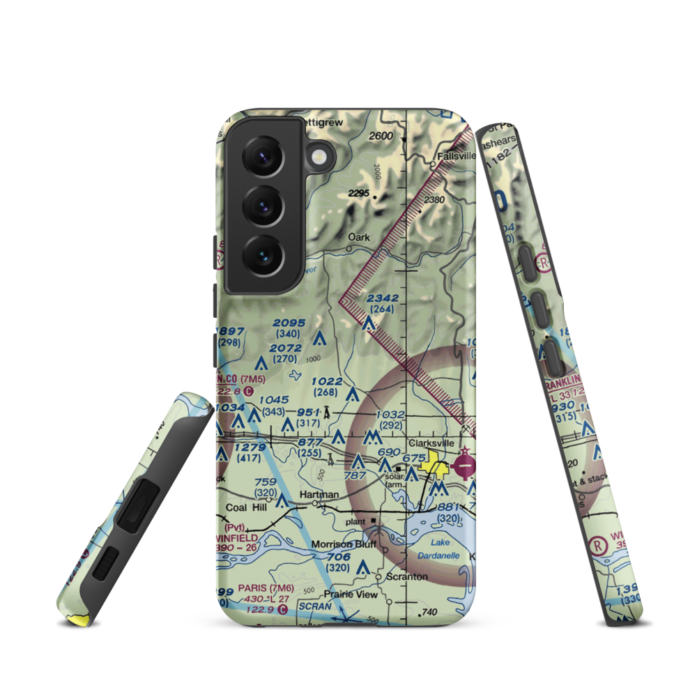 Johnson Farm Lines Airport (US-0014) VFR Sectional Samsung Phone Case Samsung Galaxy S22 model shown