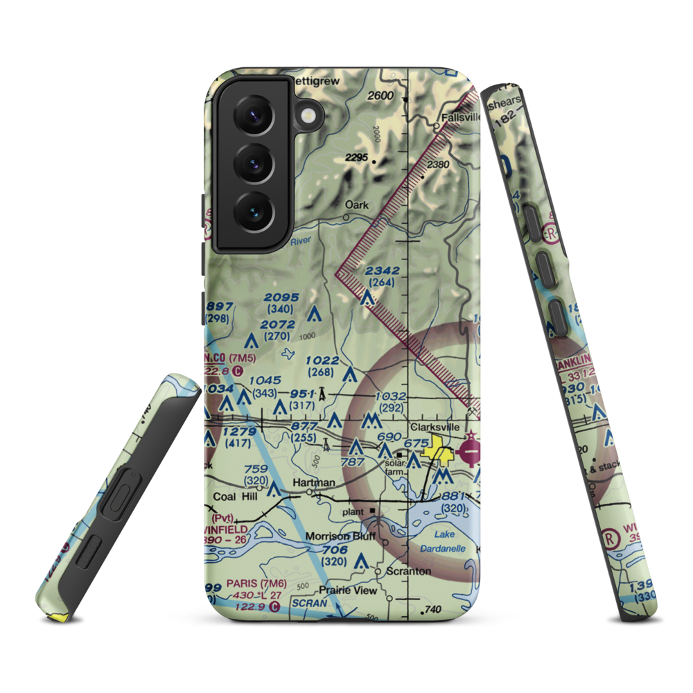 Johnson Farm Lines Airport (US-0014) VFR Sectional Samsung Phone Case Samsung Galaxy S22 Plus model shown