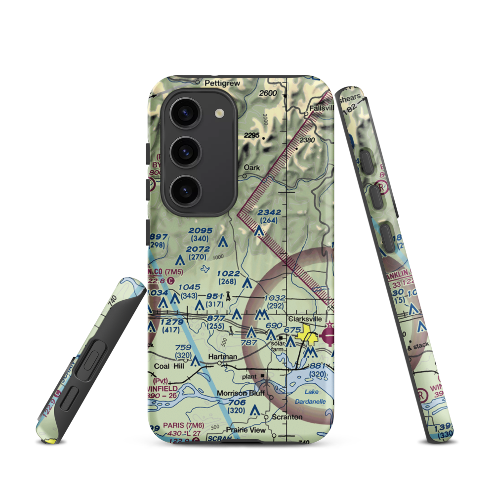 Johnson Farm Lines Airport (US-0014) VFR Sectional Samsung Phone Case Samsung Galaxy S23 model shown