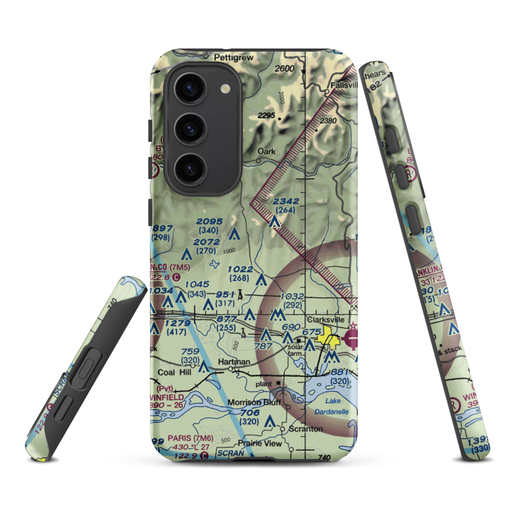 Johnson Farm Lines Airport (US-0014) VFR Sectional Samsung Phone Case Samsung Galaxy S23 Plus model shown