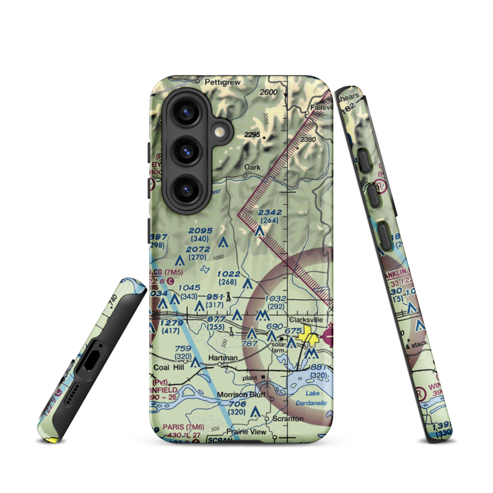 Johnson Farm Lines Airport (US-0014) VFR Sectional Samsung Phone Case Samsung Galaxy S24 model shown
