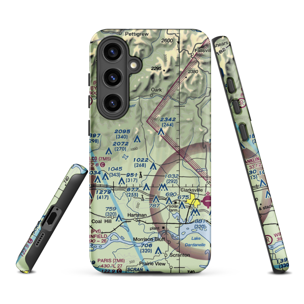 Johnson Farm Lines Airport (US-0014) VFR Sectional Samsung Phone Case Samsung Galaxy S24 Plus model shown