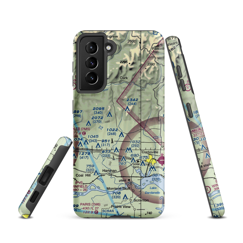 Johnson Farm Lines Airport (US-0014) VFR Sectional Samsung Phone Case Samsung Galaxy S21 model shown