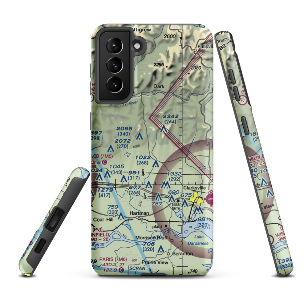 Johnson Farm Lines Airport (US-0014) VFR Sectional Samsung Phone Case Samsung Galaxy S21 Plus model shown
