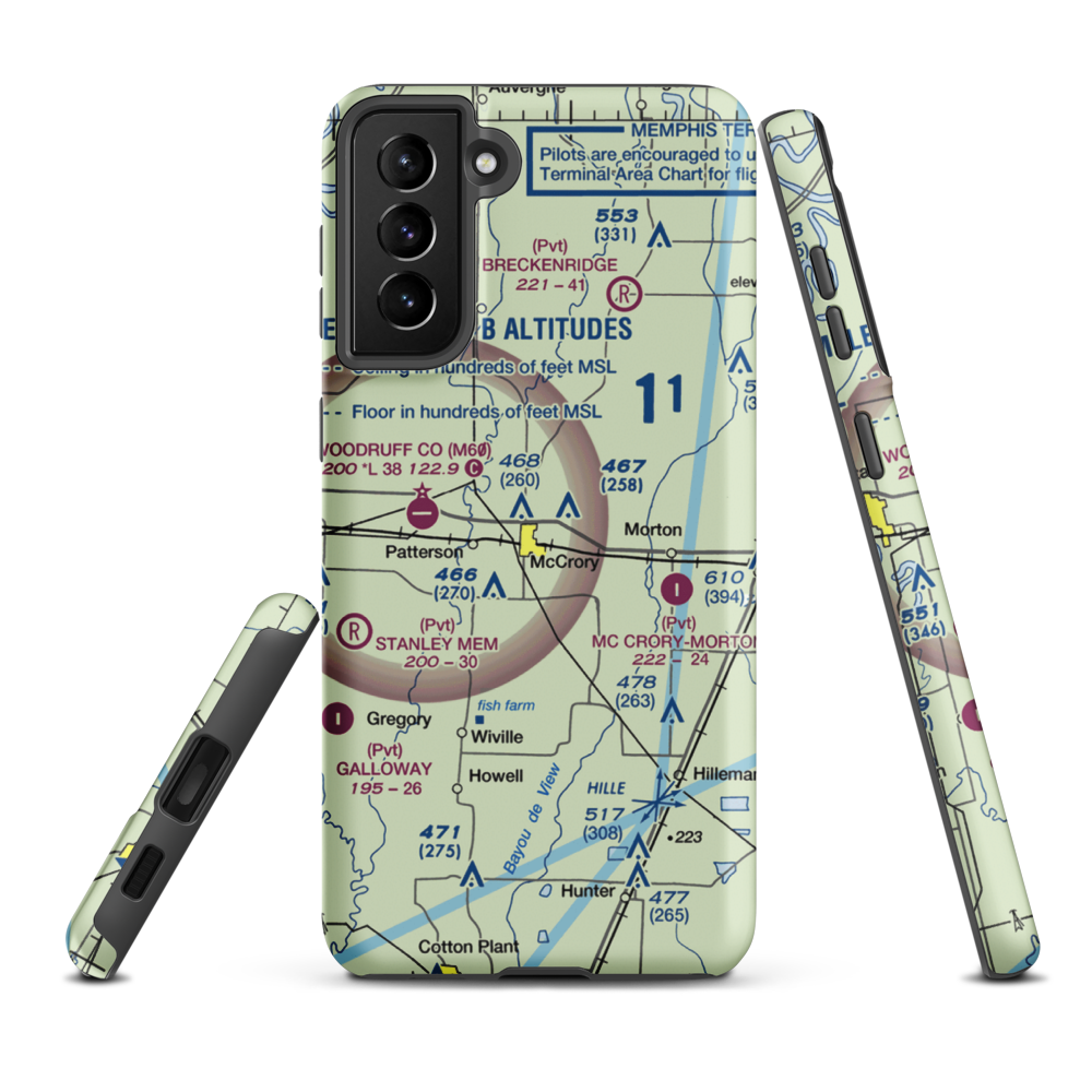 Johnson Field (AR98) VFR Sectional Samsung Phone Case Samsung Galaxy S21 Plus model shown