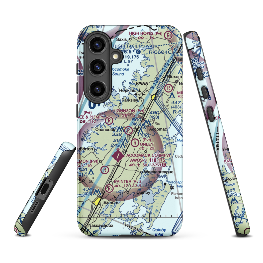 Johnson Field (VA91) VFR Sectional Samsung Phone Case Samsung Galaxy S24 Plus model shown