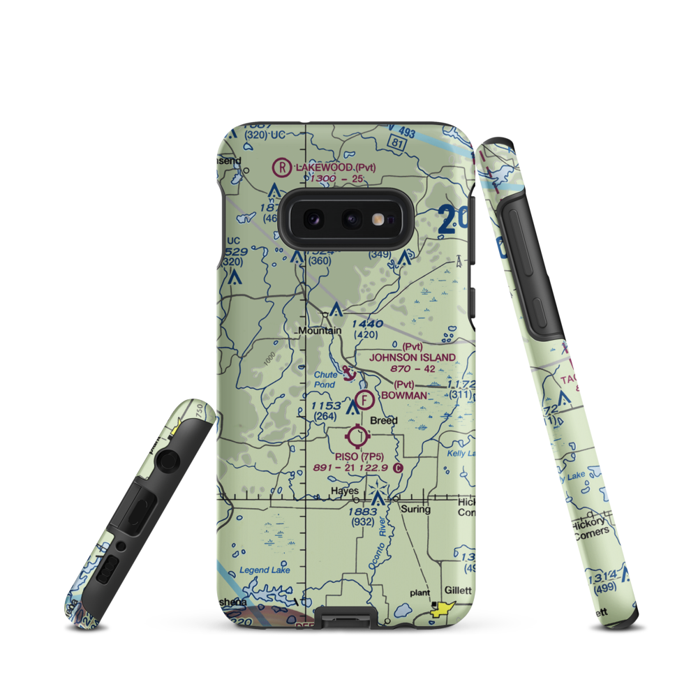 Johnson Island Seaplane Base (WS82) VFR Sectional Samsung Phone Case Samsung Galaxy S10 Plus model shown