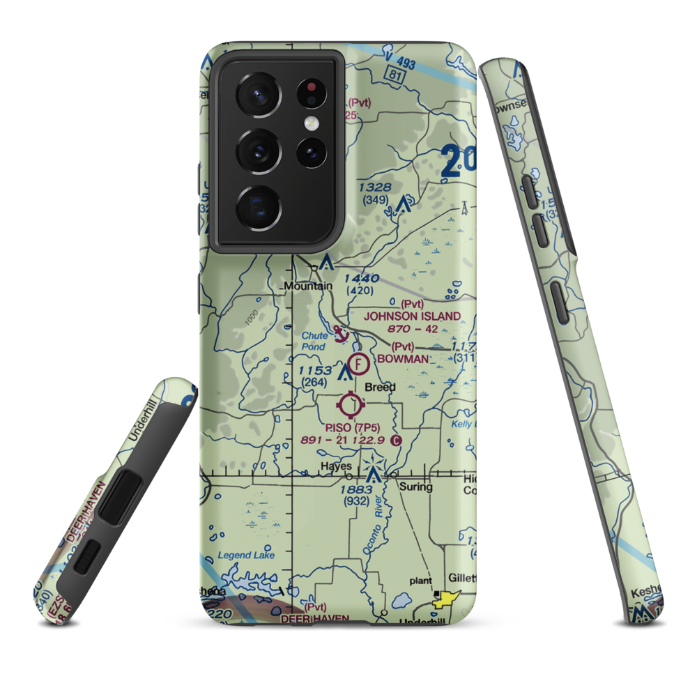 Johnson Island Seaplane Base (WS82) VFR Sectional Samsung Phone Case Samsung Galaxy S21 Ultra model shown