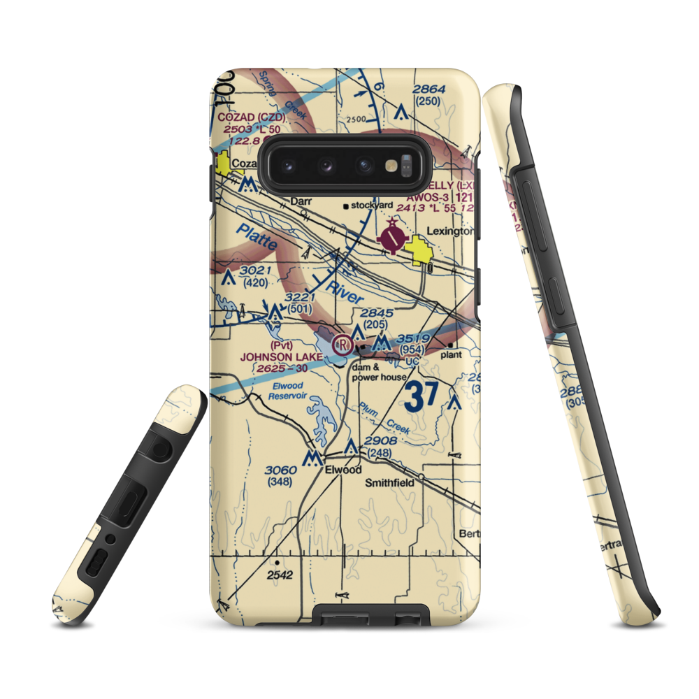 Johnson Lake Airport (2NE0) VFR Sectional Samsung Phone Case Samsung Galaxy S10 Plus model shown