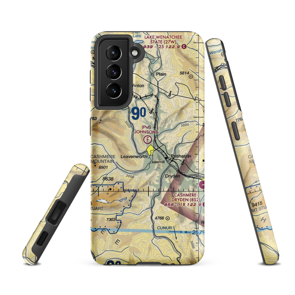 Johnson's Landing Ultralightport (3WA1) VFR Sectional Samsung Phone Case Samsung Galaxy S21 FE model shown