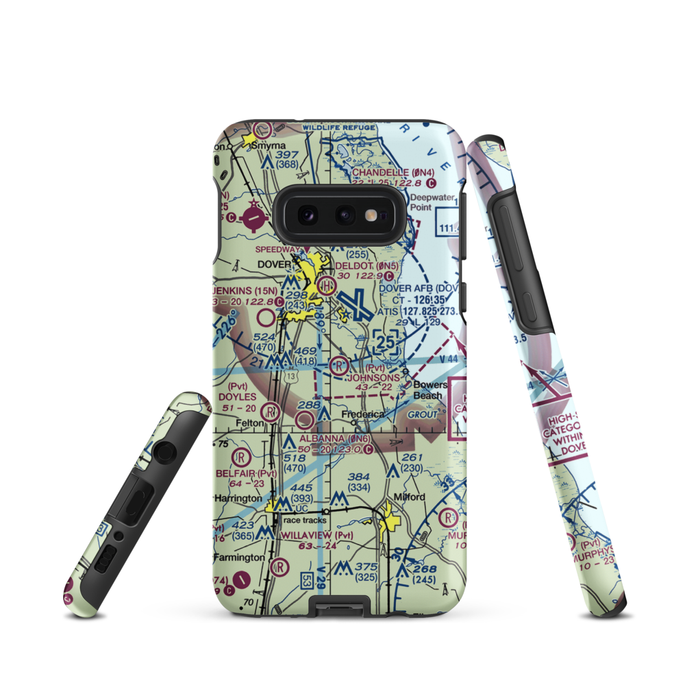 Johnsons Airport (DE09) VFR Sectional Samsung Phone Case Samsung Galaxy S10 Plus model shown