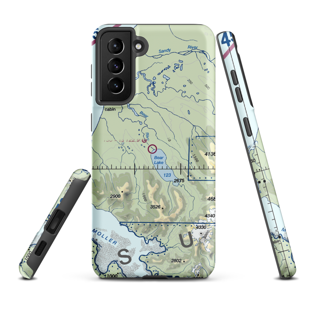 Johnsons Landing Airport (Z52) VFR Sectional Samsung Phone Case Samsung Galaxy S21 Plus model shown