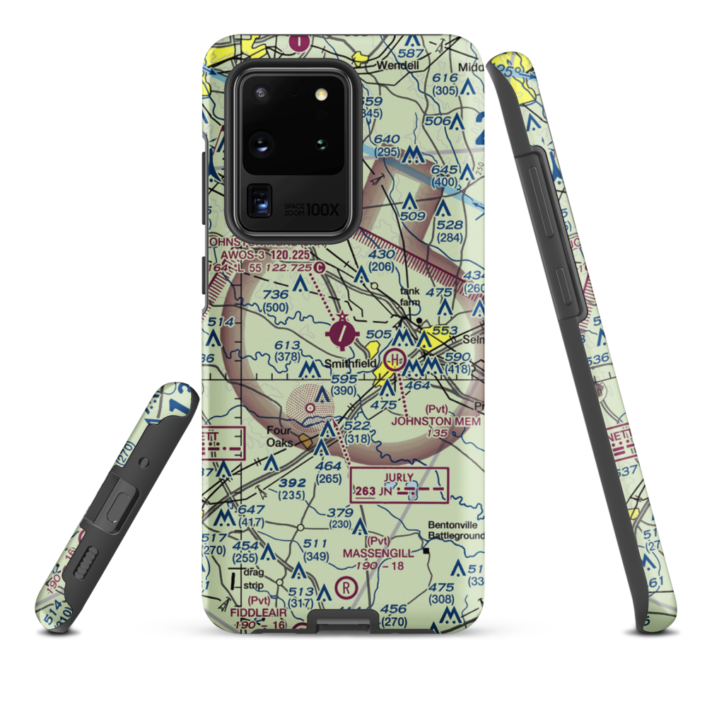 Johnston County Airport (JNX) VFR Sectional Samsung Phone Case Samsung Galaxy S20 Ultra model shown