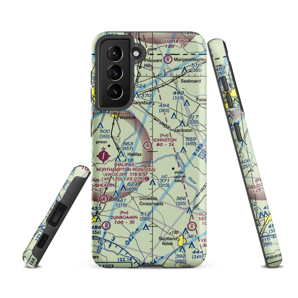 Johnston Farm Airport (10NC) VFR Sectional Samsung Phone Case Samsung Galaxy S21 FE model shown
