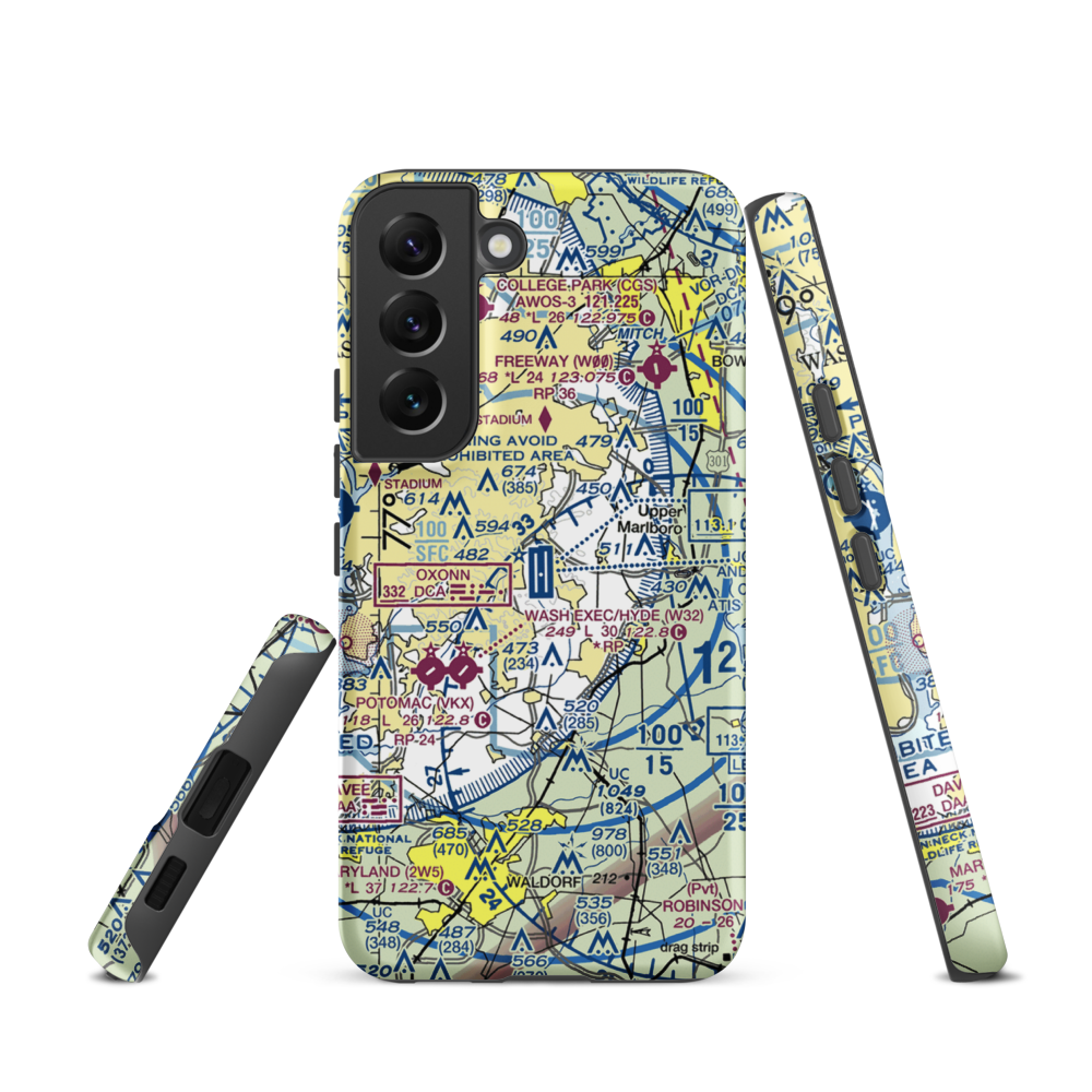 Joint Base Andrews (ADW) VFR Sectional Samsung Phone Case Samsung Galaxy S22 model shown