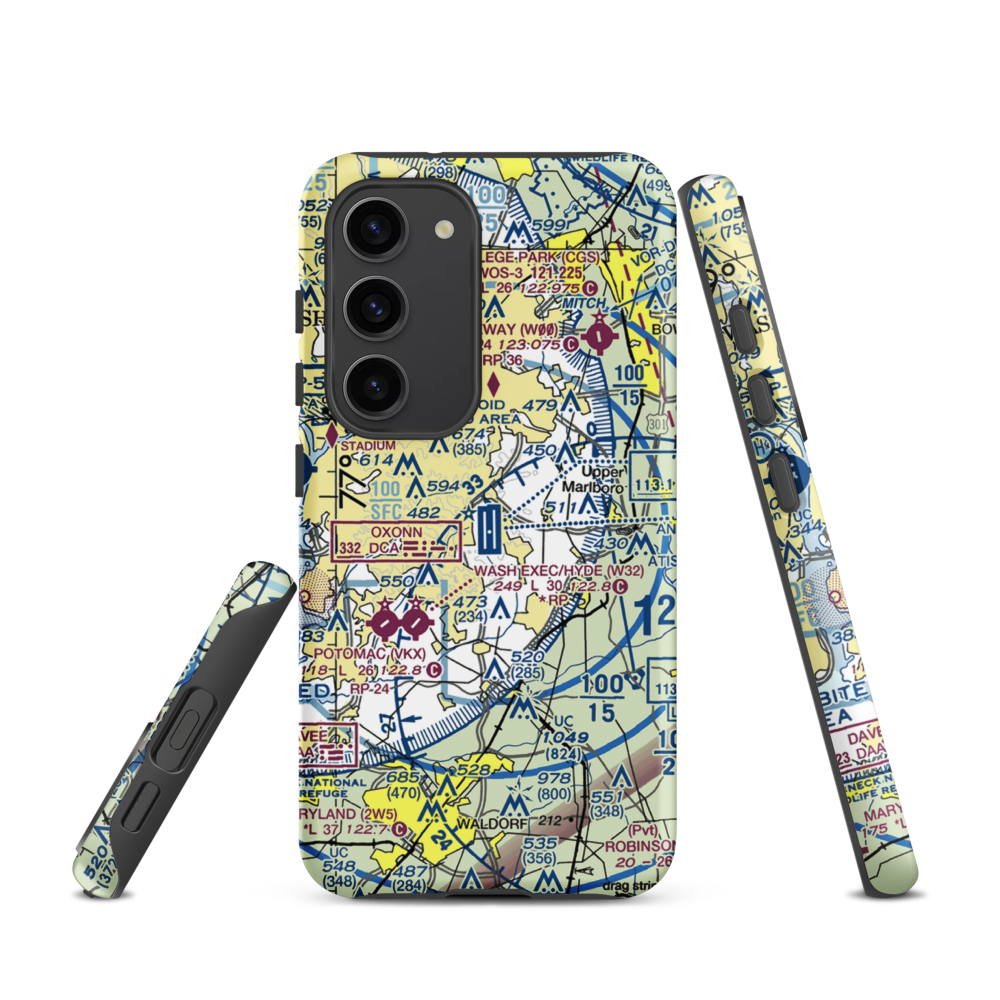 Joint Base Andrews (ADW) VFR Sectional Samsung Phone Case Samsung Galaxy S23 model shown